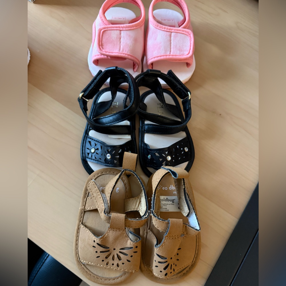 Stylish Black and Tan Kids Sandals